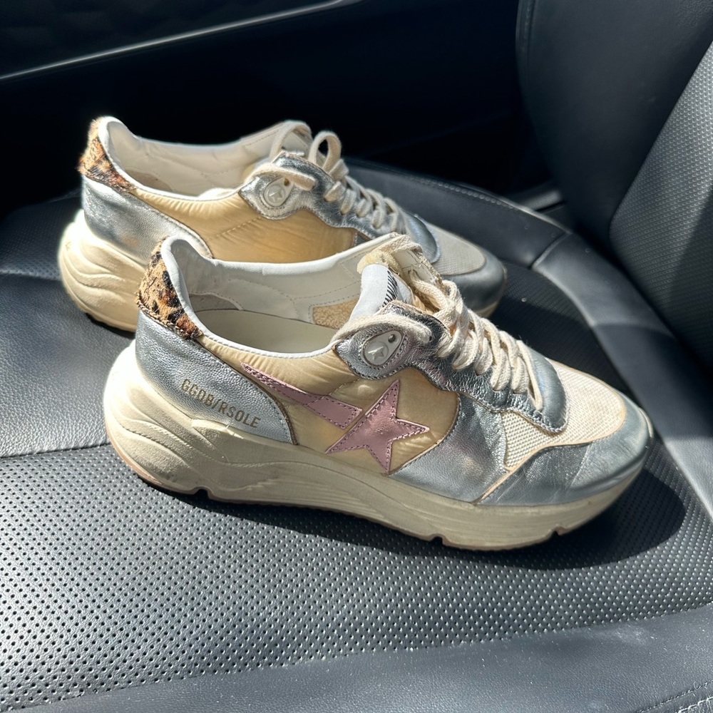 Golden Goose Women's Sneakers - Silver, Pink, and Cream